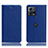 Leather Case Stands Flip Cover Holder H02P for Motorola Moto Edge S30 Pro 5G Blue