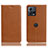 Leather Case Stands Flip Cover Holder H02P for Motorola Moto Edge S30 Pro 5G Light Brown