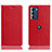 Leather Case Stands Flip Cover Holder H02P for Motorola Moto G200 5G Red