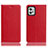 Leather Case Stands Flip Cover Holder H02P for Motorola Moto G32 Red