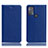 Leather Case Stands Flip Cover Holder H02P for Motorola Moto G50 Blue
