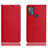 Leather Case Stands Flip Cover Holder H02P for Motorola Moto G50 Red
