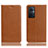 Leather Case Stands Flip Cover Holder H02P for OnePlus Nord N20 5G Light Brown