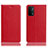 Leather Case Stands Flip Cover Holder H02P for OnePlus Nord N200 5G Red