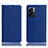 Leather Case Stands Flip Cover Holder H02P for OnePlus Nord N300 5G Blue