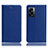 Leather Case Stands Flip Cover Holder H02P for Oppo A56S 5G Blue