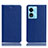 Leather Case Stands Flip Cover Holder H02P for Oppo A58x 5G Blue