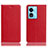 Leather Case Stands Flip Cover Holder H02P for Oppo A58x 5G Red
