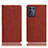 Leather Case Stands Flip Cover Holder H02P for Oppo K9S 5G Brown