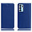 Leather Case Stands Flip Cover Holder H02P for Oppo Reno6 5G Blue