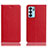 Leather Case Stands Flip Cover Holder H02P for Oppo Reno6 5G Red