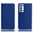 Leather Case Stands Flip Cover Holder H02P for Oppo Reno6 Pro 5G Blue