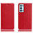 Leather Case Stands Flip Cover Holder H02P for Oppo Reno6 Pro 5G Red