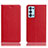 Leather Case Stands Flip Cover Holder H02P for Oppo Reno6 Pro+ Plus 5G Red