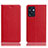 Leather Case Stands Flip Cover Holder H02P for Oppo Reno7 SE 5G Red
