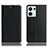Leather Case Stands Flip Cover Holder H02P for Oppo Reno9 Pro 5G Black