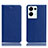 Leather Case Stands Flip Cover Holder H02P for Oppo Reno9 Pro+ Plus 5G Blue