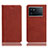 Leather Case Stands Flip Cover Holder H02P for Vivo iQOO 9 5G Brown