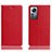 Leather Case Stands Flip Cover Holder H02P for Xiaomi Mi 12 Lite 5G Red