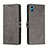Leather Case Stands Flip Cover Holder H02X for Motorola Moto E22S Gray
