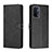 Leather Case Stands Flip Cover Holder H02X for OnePlus Nord N200 5G Black