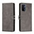 Leather Case Stands Flip Cover Holder H02X for OnePlus Nord N200 5G Gray
