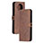 Leather Case Stands Flip Cover Holder H02X for Xiaomi Mi 10i 5G Brown