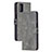 Leather Case Stands Flip Cover Holder H02X for Xiaomi Mi 10T Pro 5G Gray