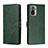 Leather Case Stands Flip Cover Holder H02X for Xiaomi Poco M5S Green