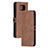 Leather Case Stands Flip Cover Holder H02X for Xiaomi Poco X3 NFC Brown