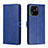 Leather Case Stands Flip Cover Holder H02X for Xiaomi Redmi 10 Power Blue