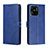 Leather Case Stands Flip Cover Holder H02X for Xiaomi Redmi 10C 4G Blue