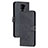 Leather Case Stands Flip Cover Holder H02X for Xiaomi Redmi 10X 4G Black