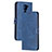 Leather Case Stands Flip Cover Holder H02X for Xiaomi Redmi 10X 4G Blue