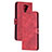 Leather Case Stands Flip Cover Holder H02X for Xiaomi Redmi 10X 4G Red