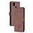 Leather Case Stands Flip Cover Holder H02X for Xiaomi Redmi 9C Brown