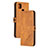Leather Case Stands Flip Cover Holder H02X for Xiaomi Redmi 9C Light Brown