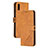 Leather Case Stands Flip Cover Holder H02X for Xiaomi Redmi 9i Light Brown