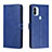 Leather Case Stands Flip Cover Holder H02X for Xiaomi Redmi A1 Plus Blue