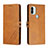 Leather Case Stands Flip Cover Holder H02X for Xiaomi Redmi A1 Plus Light Brown
