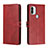 Leather Case Stands Flip Cover Holder H02X for Xiaomi Redmi A1 Plus Red