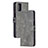 Leather Case Stands Flip Cover Holder H02X for Xiaomi Redmi K30S 5G Gray