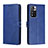 Leather Case Stands Flip Cover Holder H02X for Xiaomi Redmi Note 11 Pro+ Plus 5G Blue