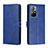 Leather Case Stands Flip Cover Holder H02X for Xiaomi Redmi Note 11S 5G Blue