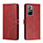 Leather Case Stands Flip Cover Holder H02X for Xiaomi Redmi Note 11S 5G Red