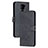 Leather Case Stands Flip Cover Holder H02X for Xiaomi Redmi Note 9 Black