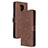 Leather Case Stands Flip Cover Holder H02X for Xiaomi Redmi Note 9S Brown