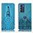 Leather Case Stands Flip Cover Holder H03P for Motorola Moto Edge S30 5G Sky Blue