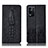 Leather Case Stands Flip Cover Holder H03P for Oppo K9X 5G Black