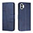 Leather Case Stands Flip Cover Holder H03X for Nothing Phone 1 Blue